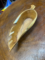 Small Handmade Wooden Leaf Dish
