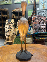 Hand Carved Wooden Crane Bird Malawi