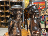 Pair of Ebony Hand Carved Fisherman