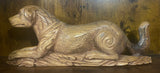 Textured Hand Carved Mahogany Resting Dog