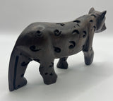 Mahogany Wooden Standing Leopard