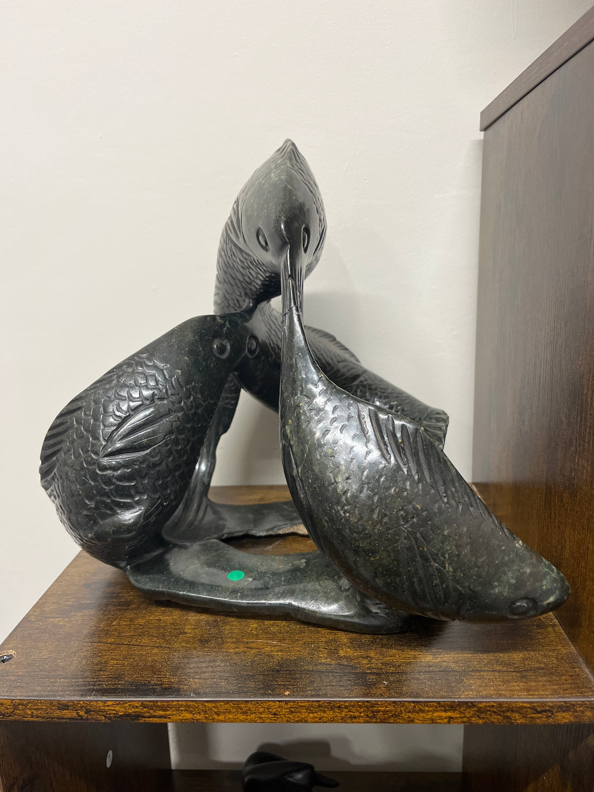 Swirling Stone Fish Sculpture