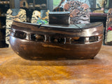 Hand Carved Ebony Noah’s Ark With Animals and Noah and Spouse
