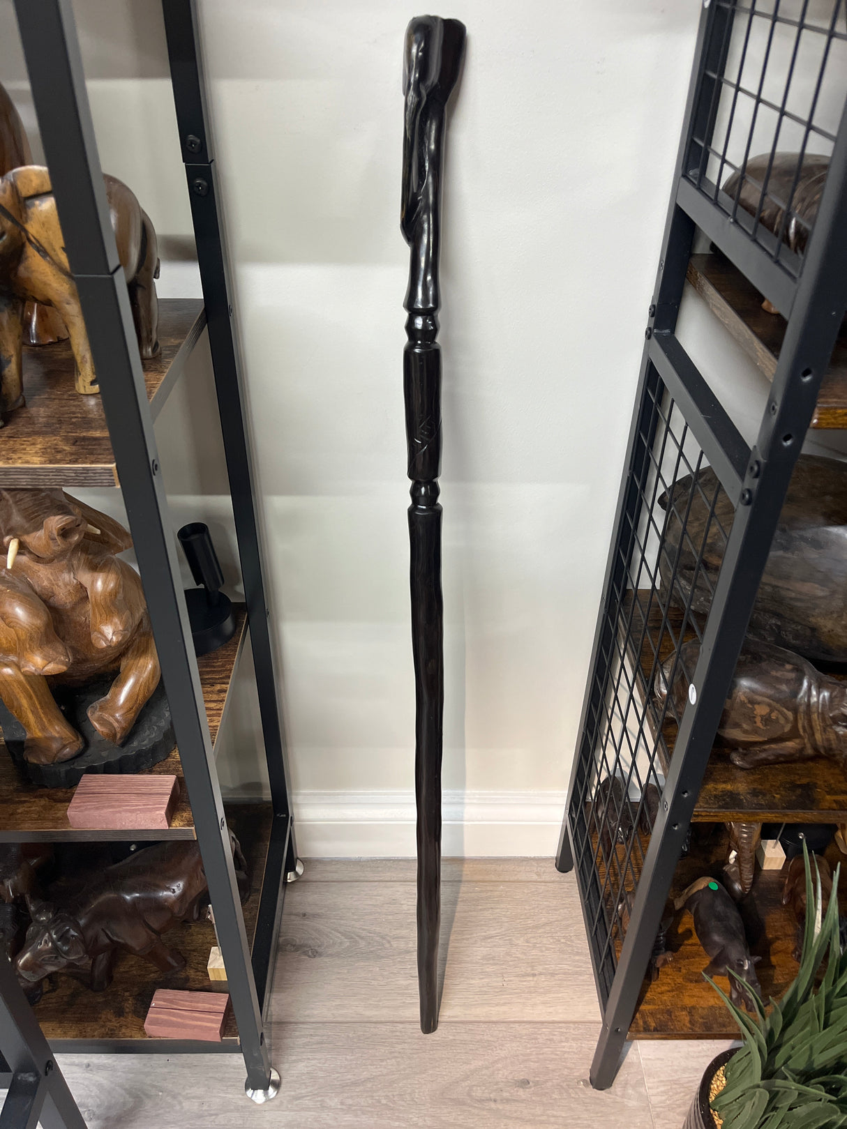 Elephant Handle Walking Stick Ebony Malawi