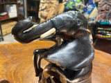 Hand Carved Happy Ebony Elephant