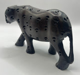 Mahogany Wooden Standing Leopard