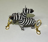 Beaded Zebra Keychain Malawi