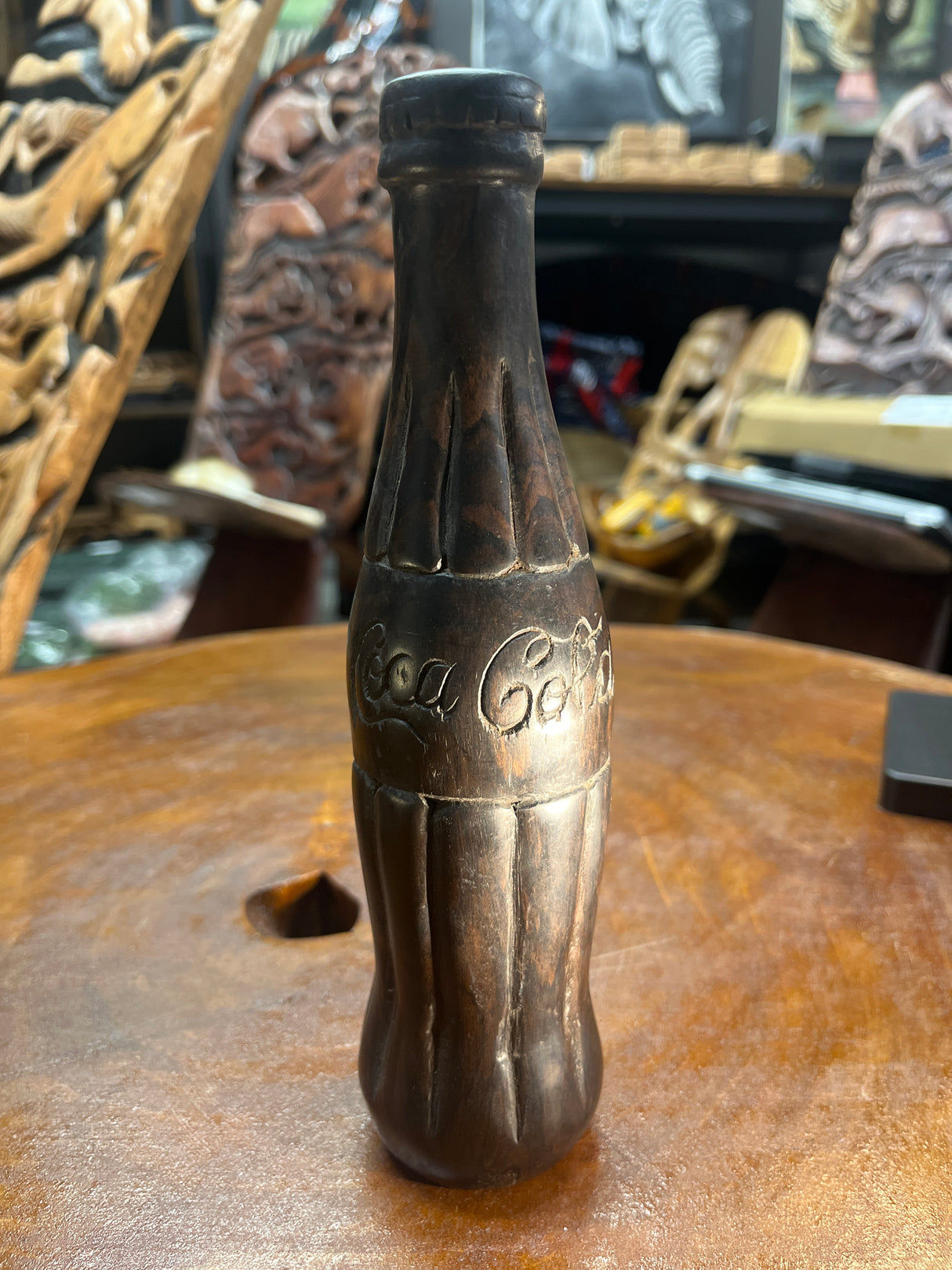 Hand Carved Coke, Sprite, Fanta Bottle (Malawi)