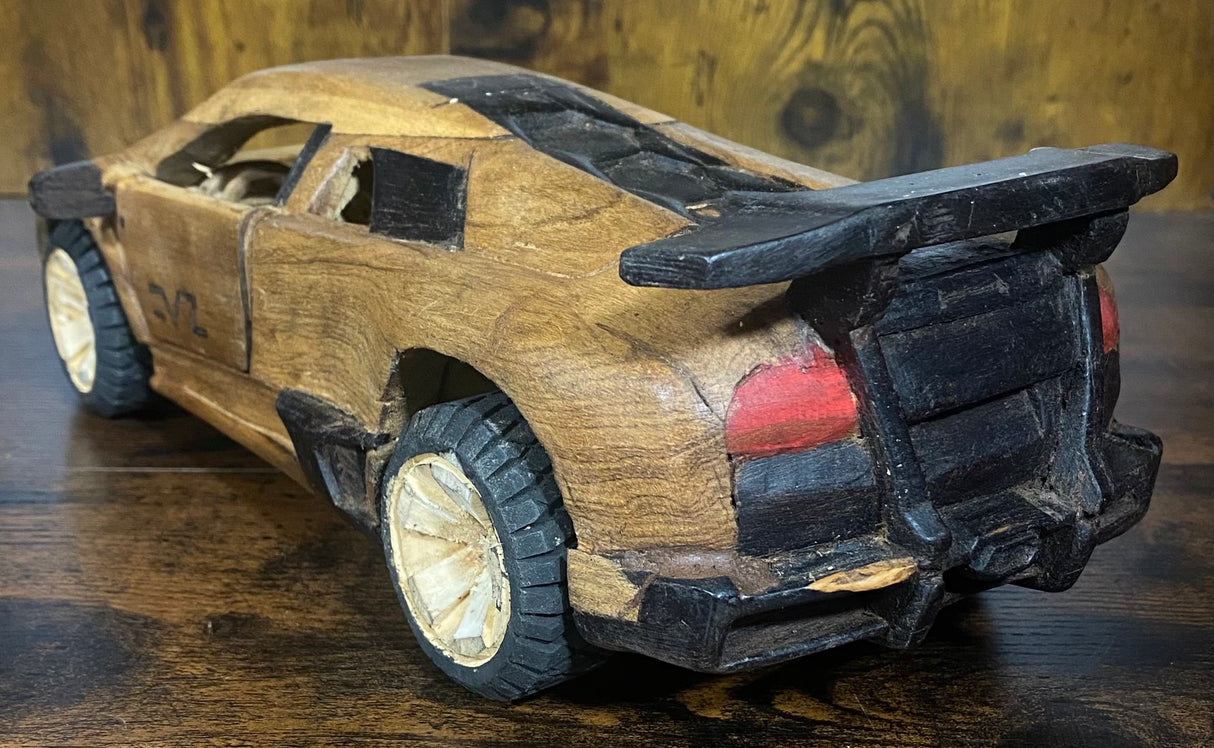 Hand Carved Mahogany Lamborghini Display Piece