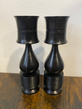 Pair of Handmade Ebony Candle Holders