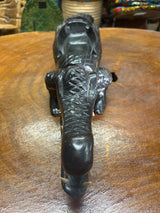 Hand Carved Stunning Ebony Crocodile With Coin / Jewellery Dish
