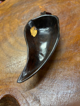 Small Ebony Handmade Wooden Leaf Dish