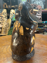 Hand Carved Happy Ebony Elephant