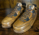 Pair of Jordan 4 V3.1 Hand Carved Mahogany Display Piece