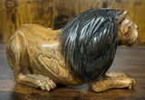Ebony and Mahogany Resting Lion