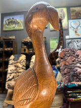 Hand Carved Wooden Crane Bird Malawi