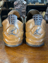 Pair of Jordan 4 V1.1 Hand Carved Mahogany Display Piece