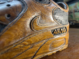 Pair of Nike Air Max 90 V2.1 Hand Carved Painted Mahogany Display Piece