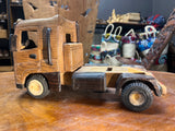 Hand Carved Wooden Truck, Trailer and Container Combination