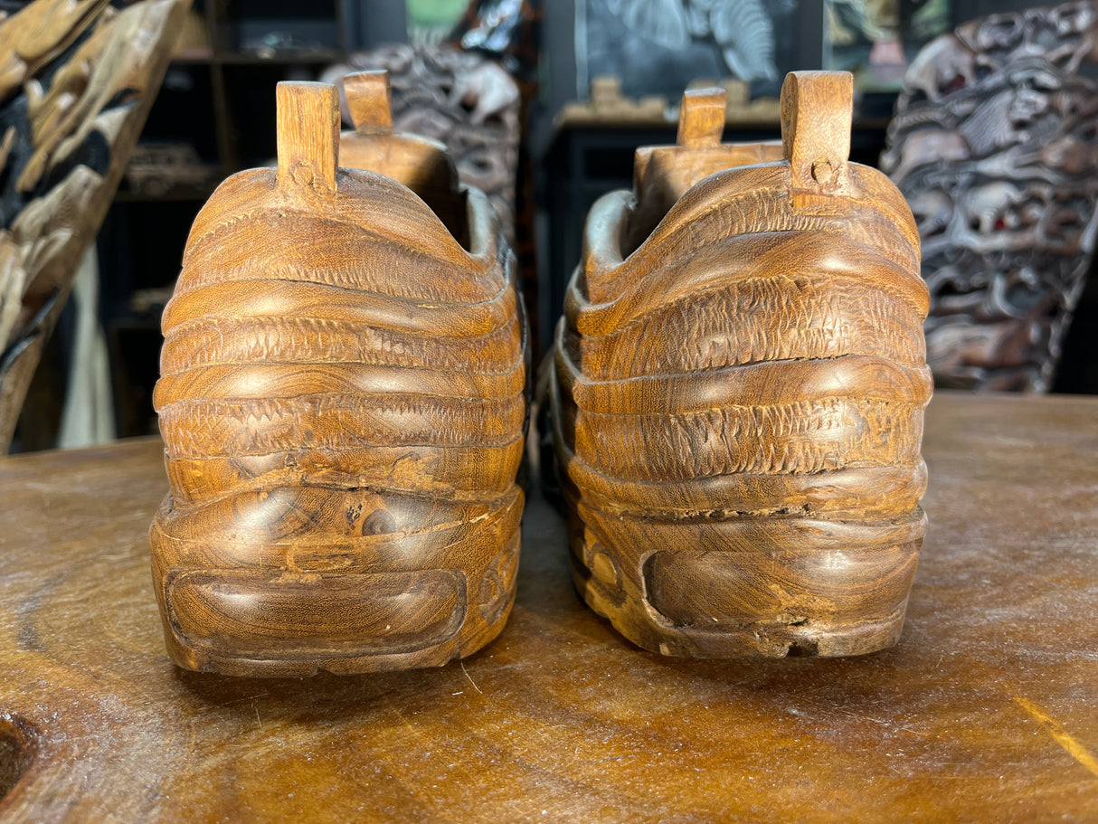 Pair of Nike Air Max 97 Ultra V1.1 Hand Carved Mahogany Display Piece