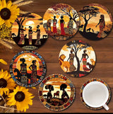 African Themed Coasters - Set of 6