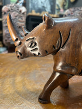 Wooden Standing Rhino Curio
