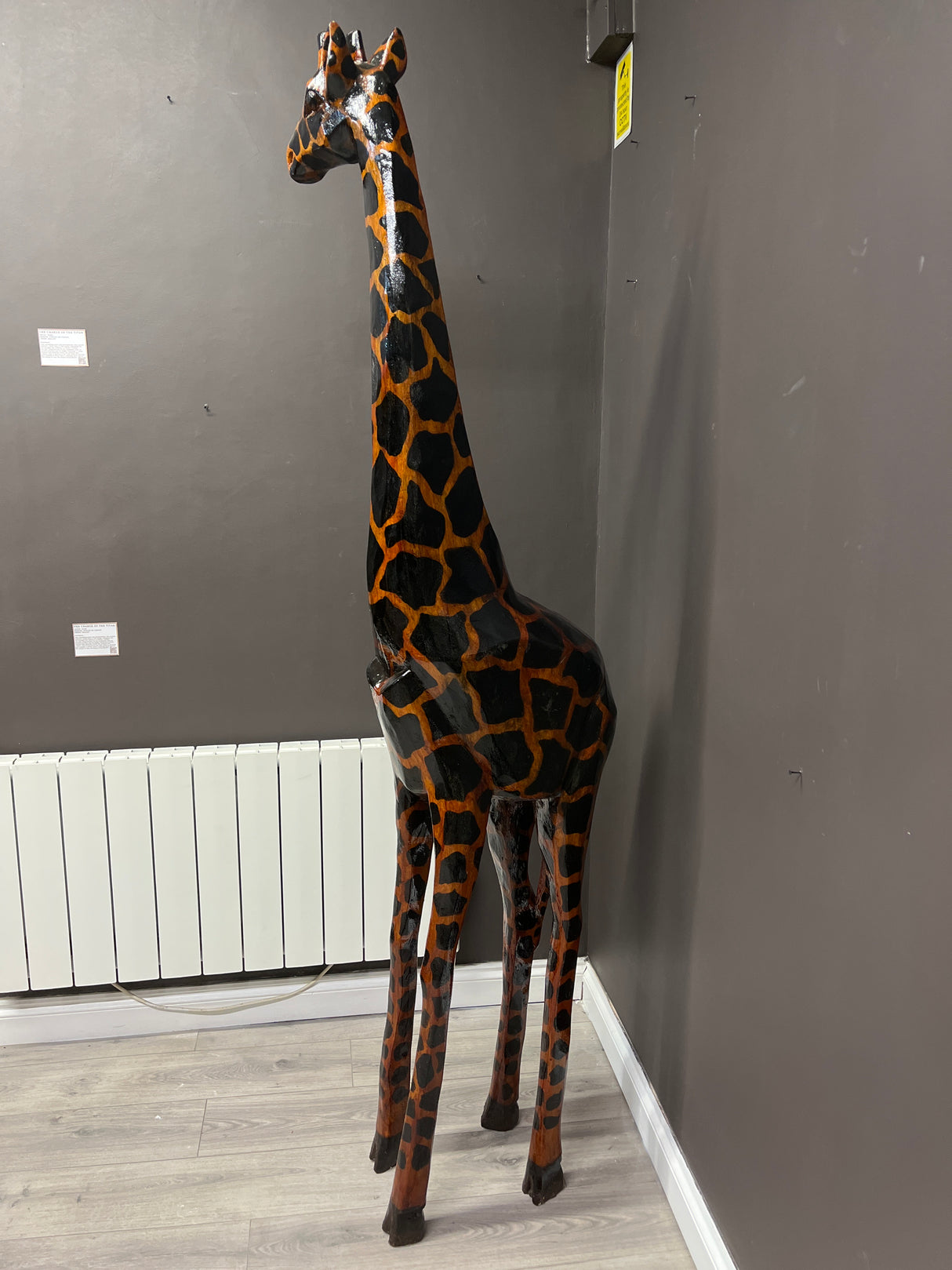 Awe Inspiring African Handmade Wooden Life Size Giraffe