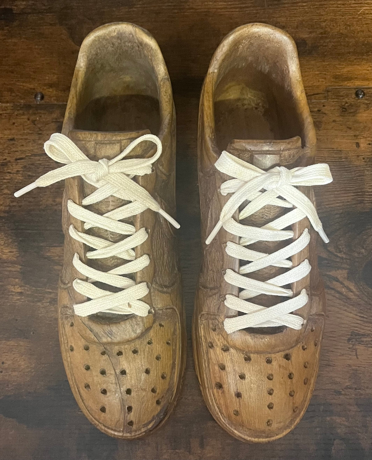 Nike Air Force One Wooden Hand Carved Sneaker with Laces