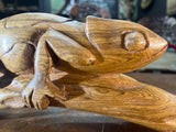 Hand Carved Lizard / Gecko on a Tree Branch