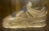 Pair of Jordan 4 V1.2 Hand Carved Mahogany Display Piece