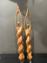 African Hand Carved Male and Female Abstract Piece