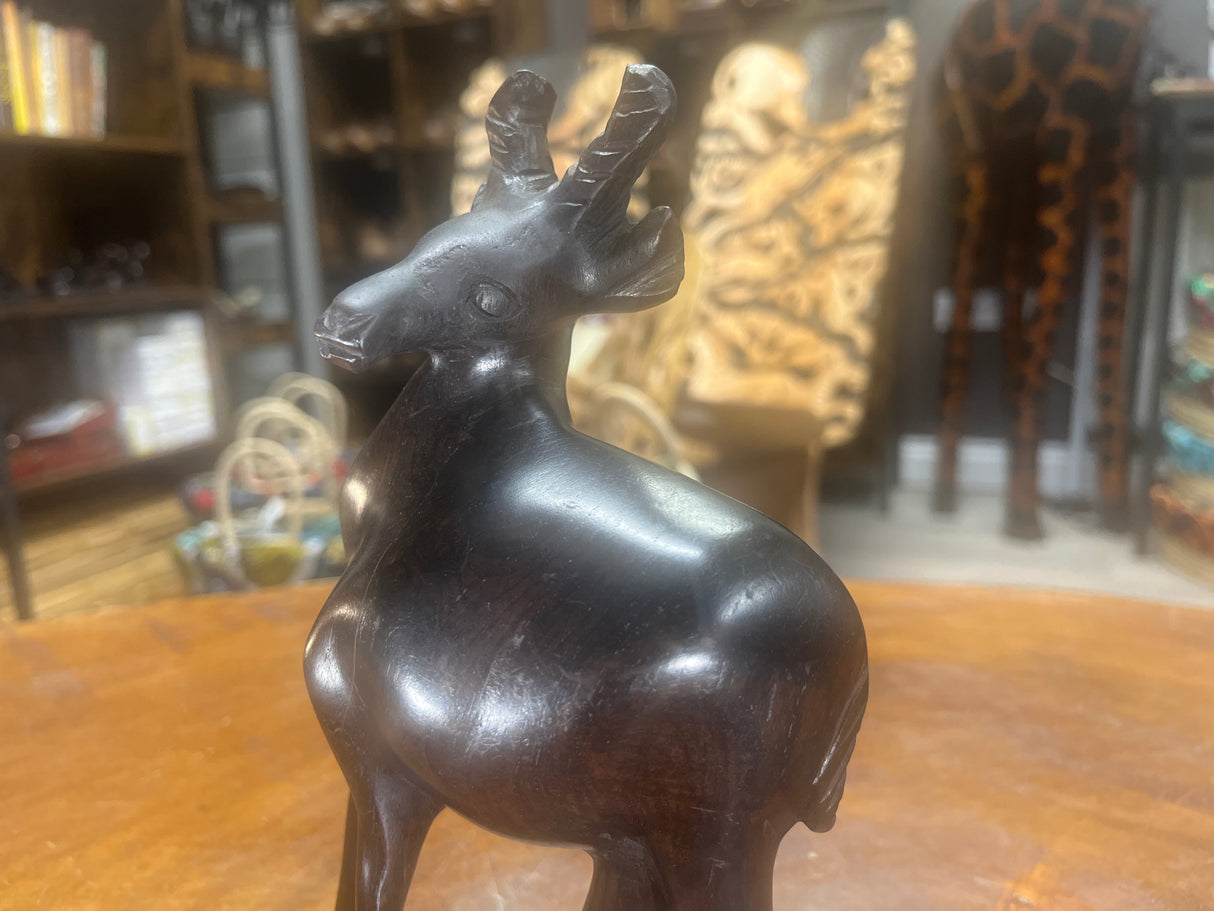 Hand Carved Wooden Ebony Gazelle
