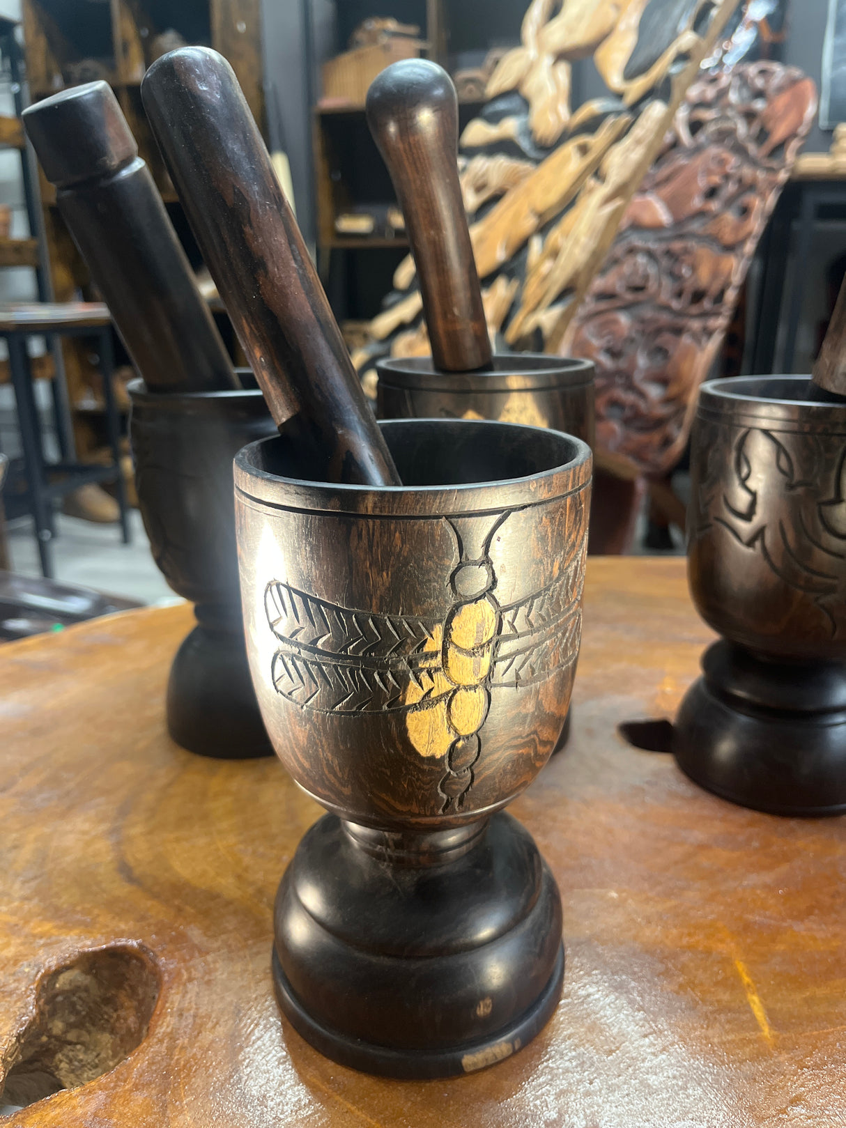 Handmade Ebony Pestle and Mortar