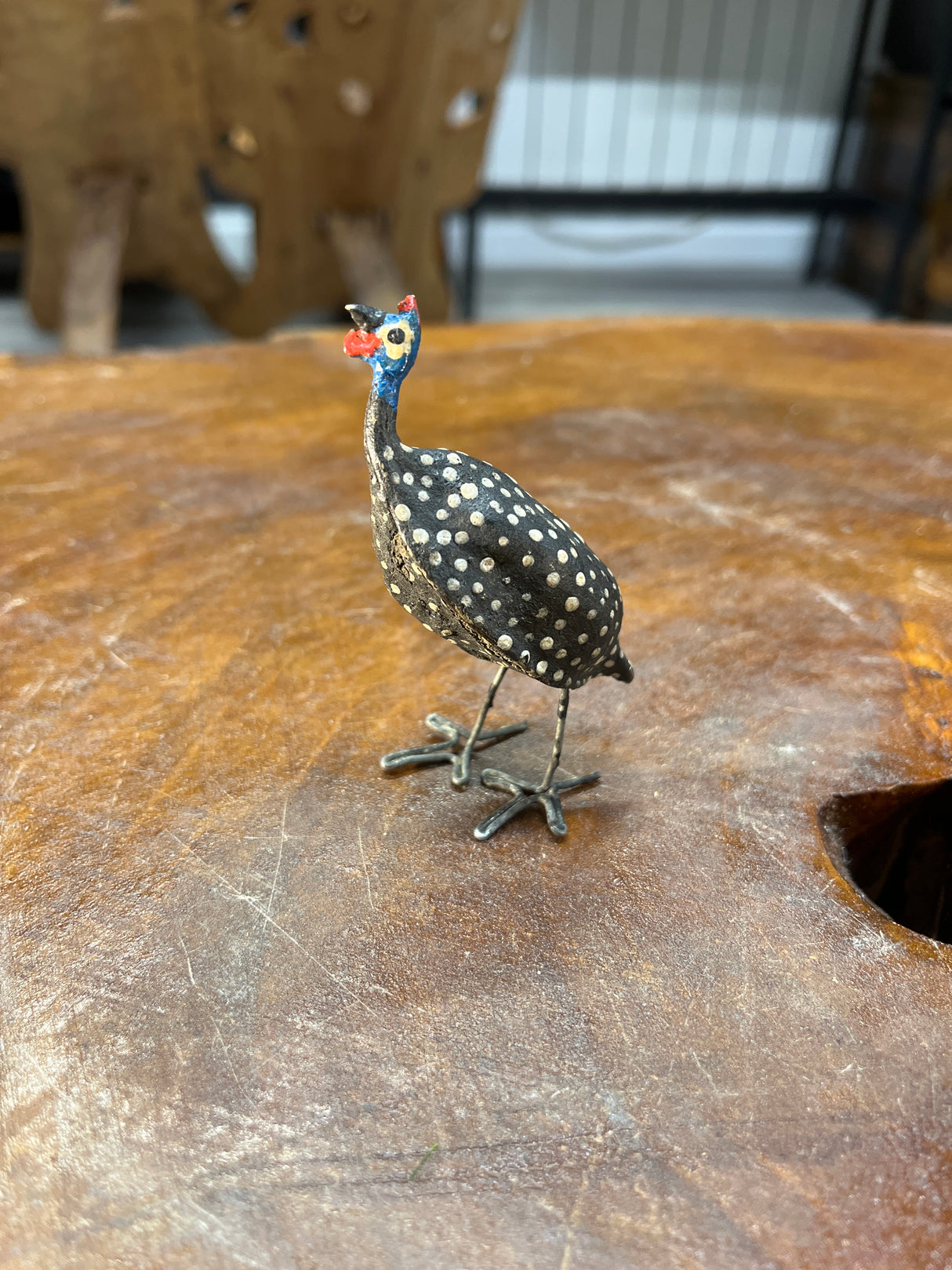 Wire Legged Wooden Little Peacock