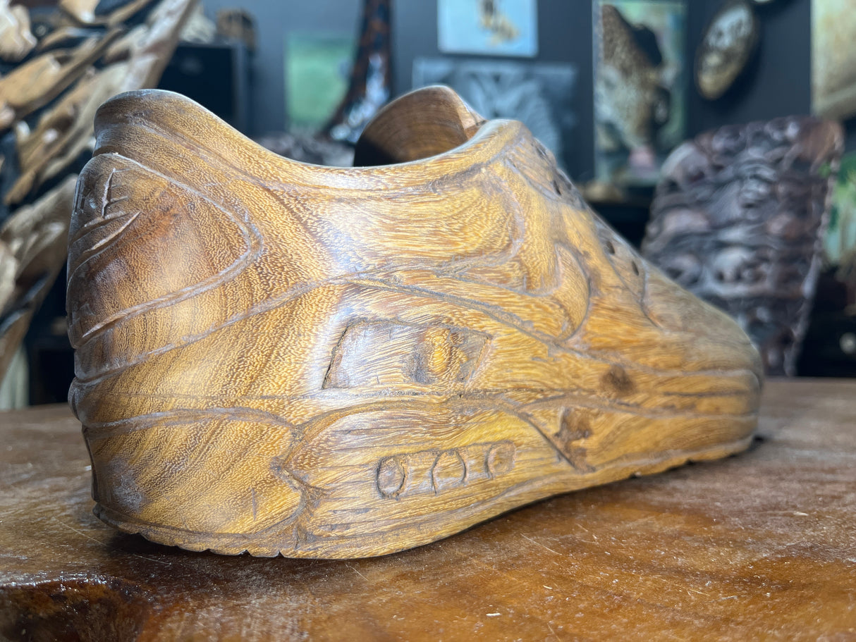 Single Shoe Nike Air Max 90 V1.1 Hand Carved Mahogany Display Piece