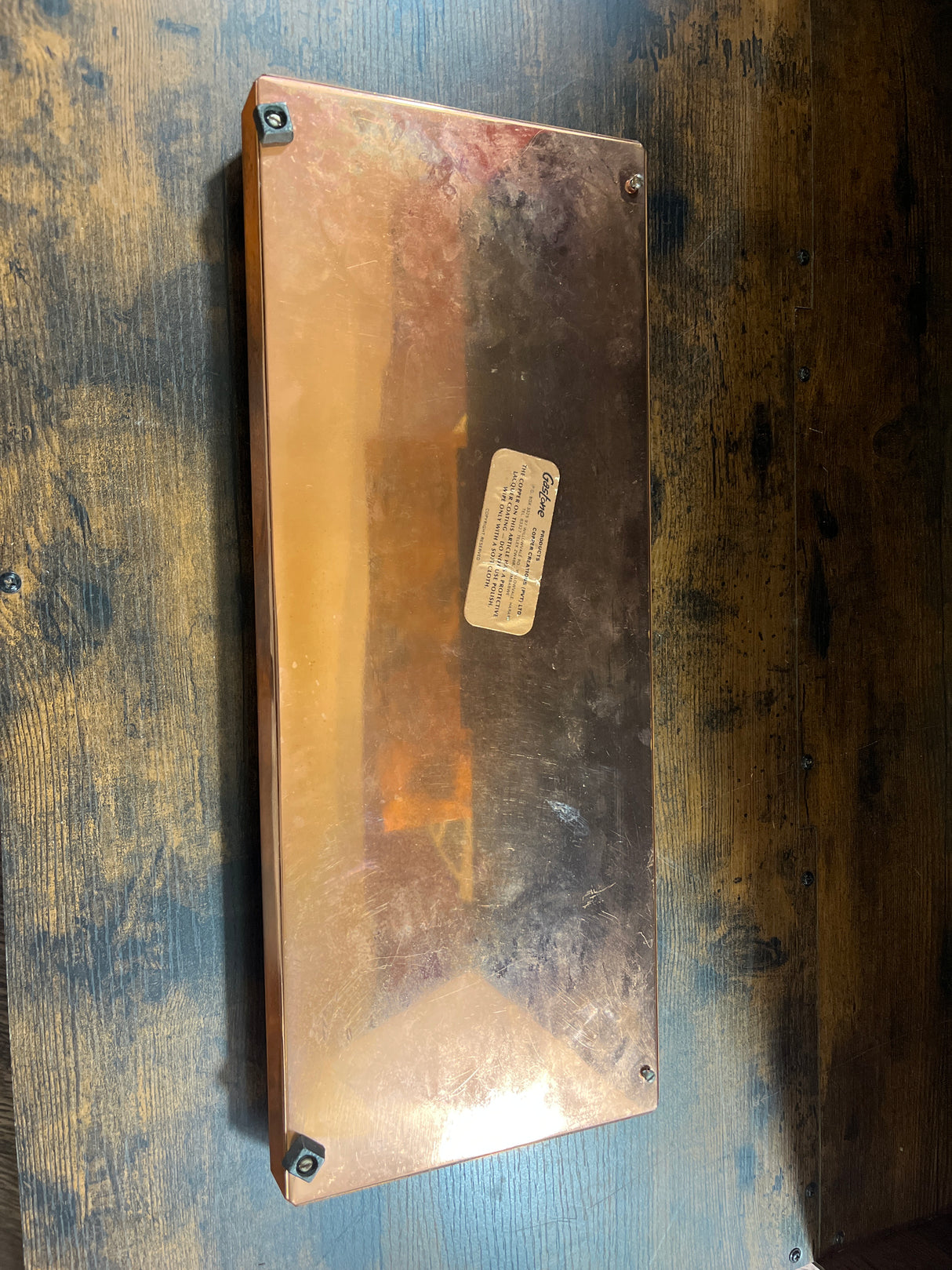 Gastone African Village Scene Copper Tray