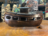 Hand Carved Ebony Noah’s Ark With Animals and Noah and Spouse