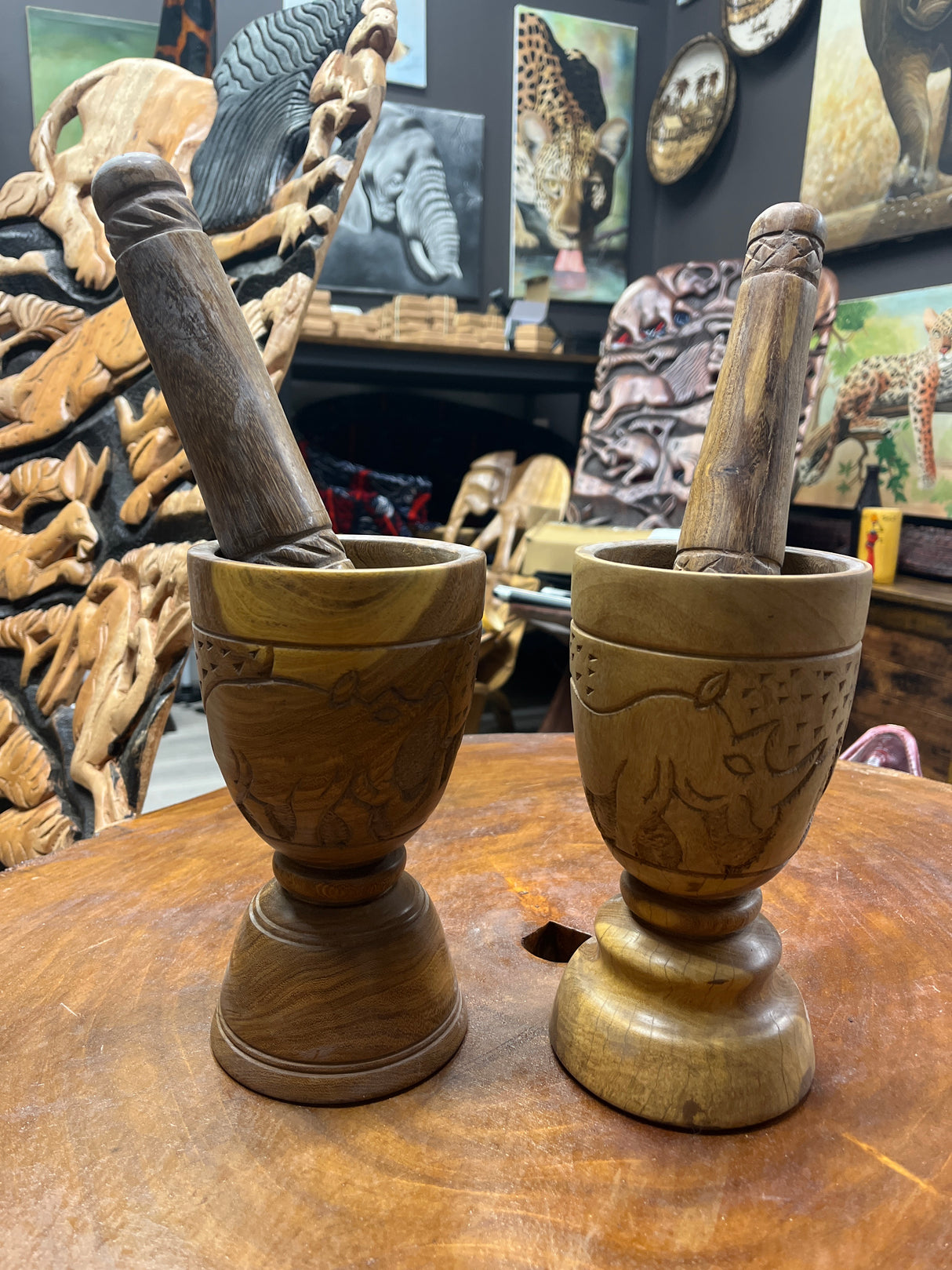 Handmade Mahogany Pestle and Mortar