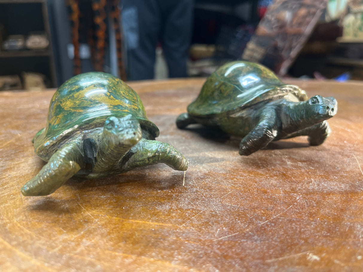 Green Stone Turtle Handmade In Malawi