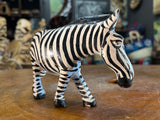 Hand Carved Wooden Painted Striped Zebra