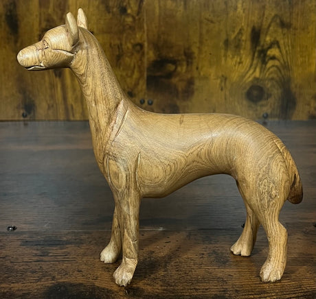 Smooth Wooden Hand Carved Dog