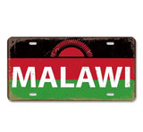 Metal Country Flag And Name Style License Plate Room Decor 15x30cm
