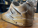 Pair of Jordan 4 V2.1 Hand Carved Mahogany Display Piece