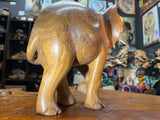Hand Carved Elephant - Attacking Pose