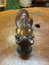Hand Carved Wooden Hippo - Mouth Open No Teeth