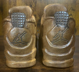 Pair of Jordan 4 V1.2 Hand Carved Mahogany Display Piece