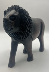 Mahogany Wooden Standing Lion
