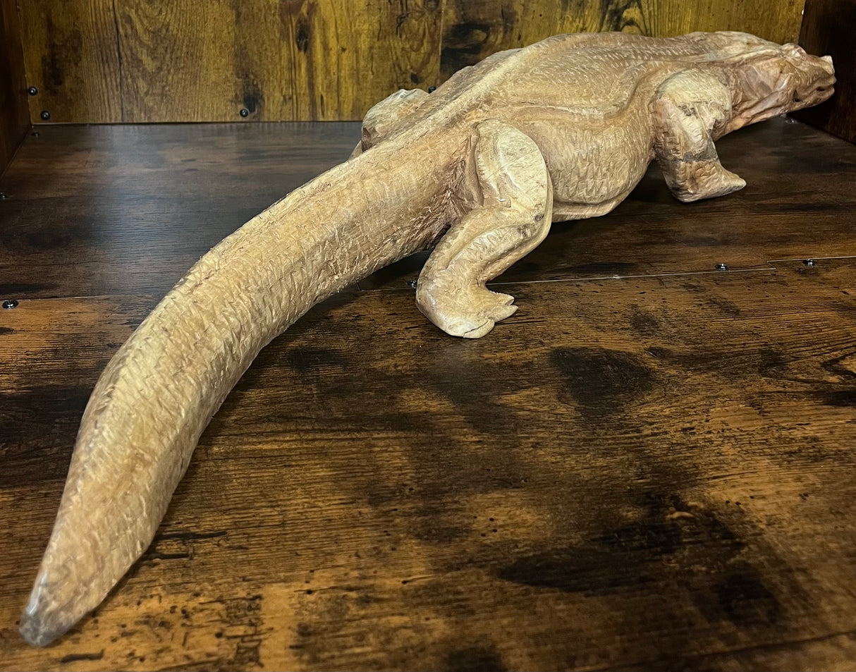 Hand Carved Mahogany Satisfied Komodo