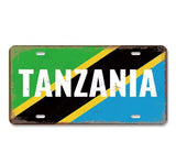 Metal Country Flag And Name Style License Plate Room Decor 15x30cm