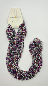 Queen Tenge - Beaded Necklace and Bracelet Jewellery Set